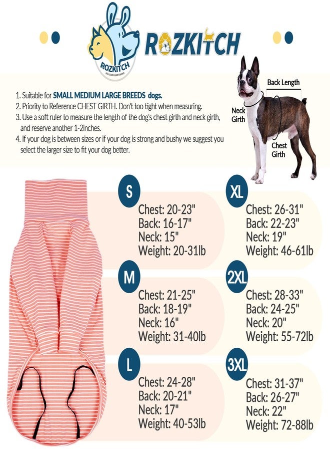 ROZKITCH 2XL Dog Shirt for Large Dogs Male Girl, Lightweight Shirt with Leash Hole, Soft Jumpsuit Loungewear for Indoor Outdoor Dailywear for Golden Retriever, German Shepherd PinkWhite 2XL - Image 2